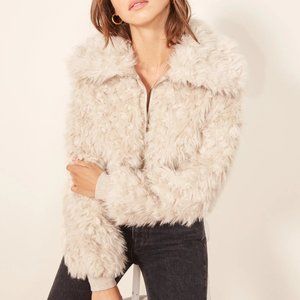 Reformation Freddie Faux Fur Bomber Jacket